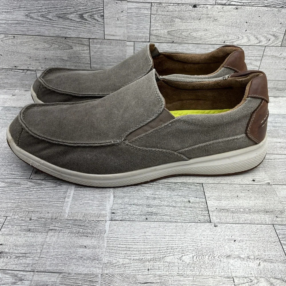 Florsheim Great Lakes Brown Canvas Moc‎ Toe Slip On Shoes Men Size 12M